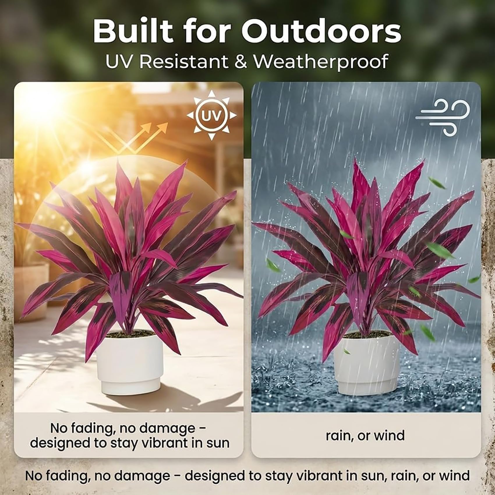 🔥BUY 1 GET 1 FREE (2 PCS)🌼Large Artificial Boston Fern & Dragon’s Blood Tree Plants 🌸