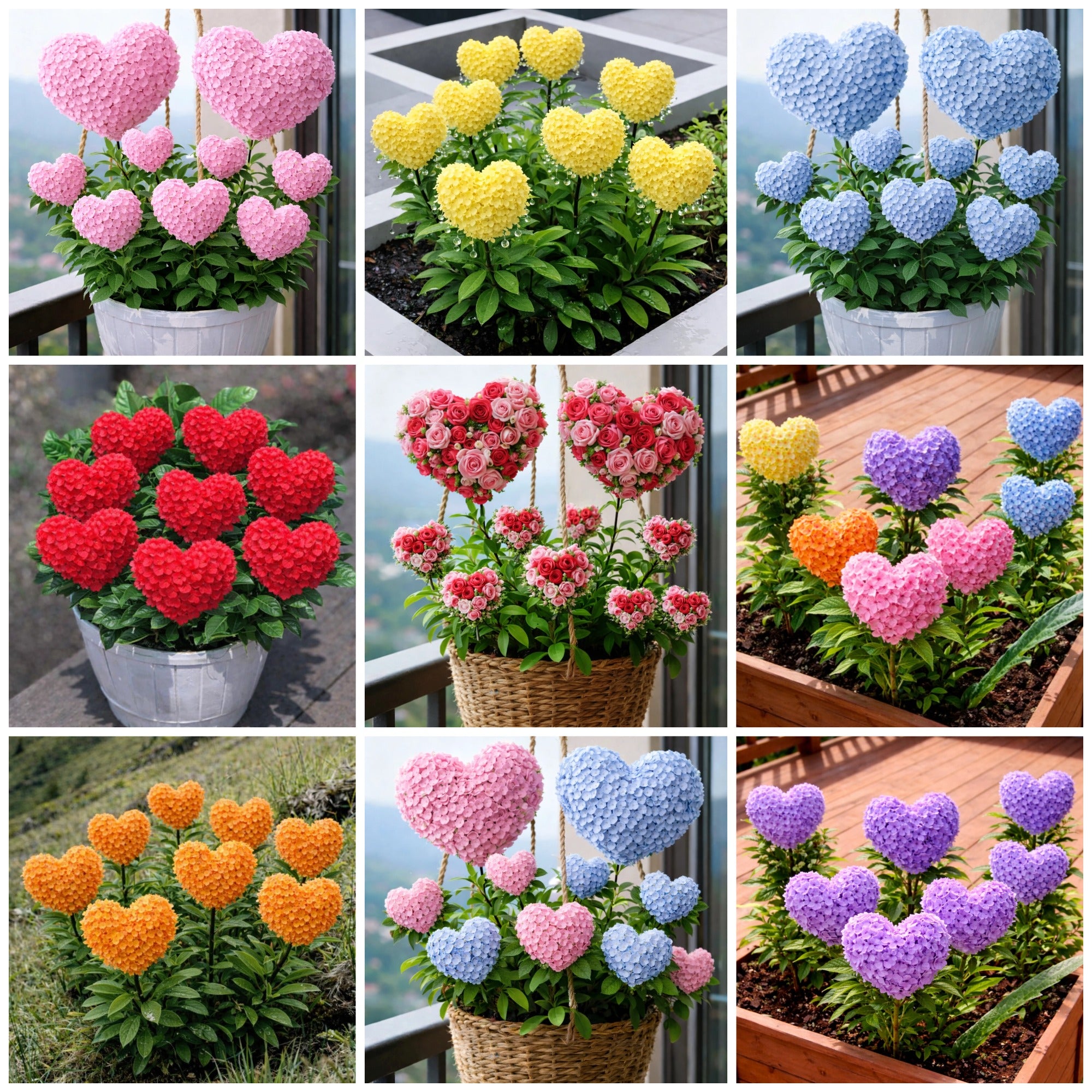 🌈Graines d'hortensia en forme de cœur