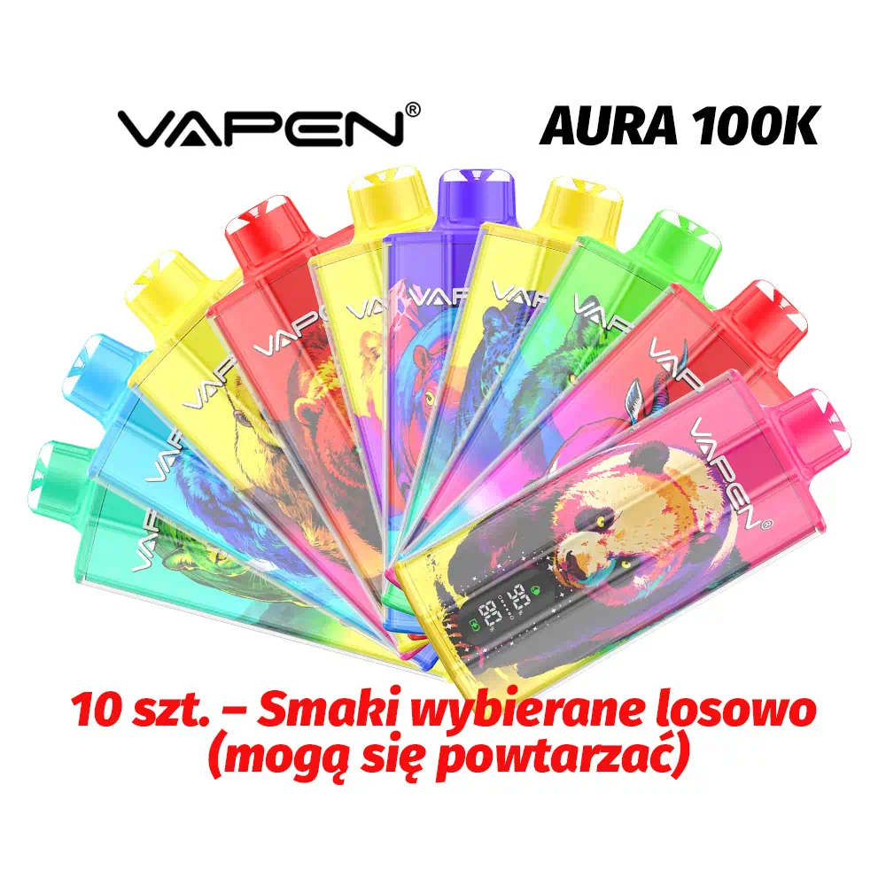 VAPEN AURA 100K — Losowe smaki, maksymalna oszczędność.