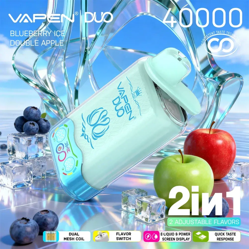 VAPEN DUO 40K Blueberry Ice and Double Apple Shisha Flavor
