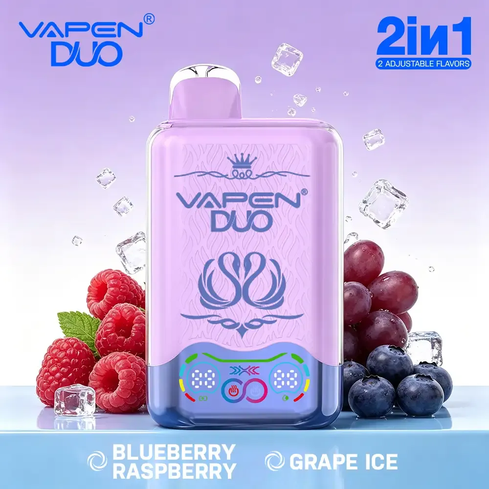 VAPEN DUO 40,000 Puffs –  Jagoda Malina & Winogronowy Lód