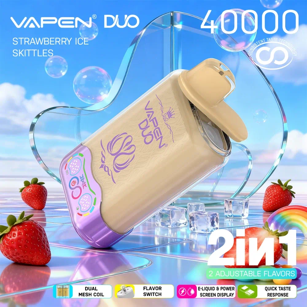 VAPEN DUO 40K Strawberry Ice and Skittles Candy Vape Flavor