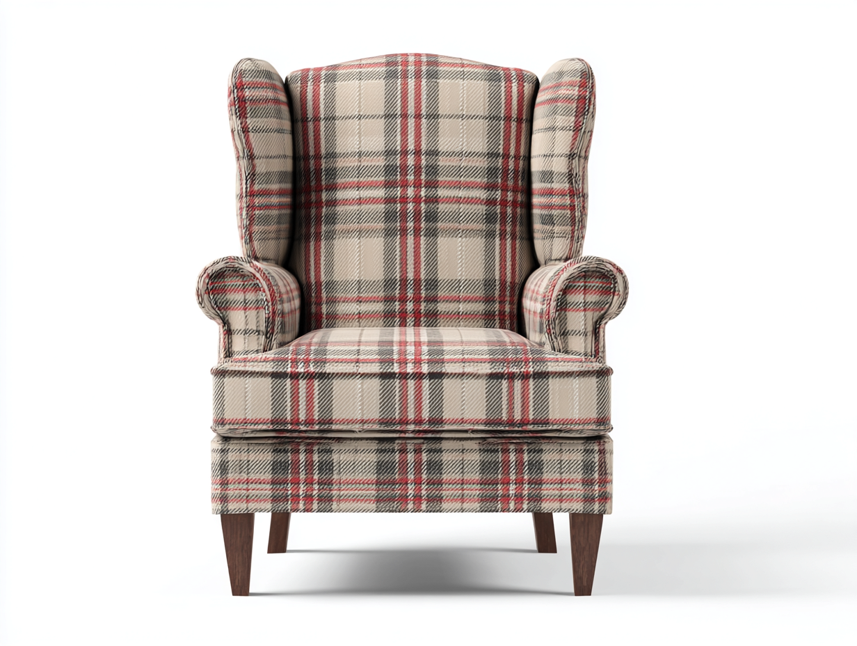 Armchair Upholstered Fabric 31x34x41 inches Beige Red for Living Room Classic Design-Homimynest