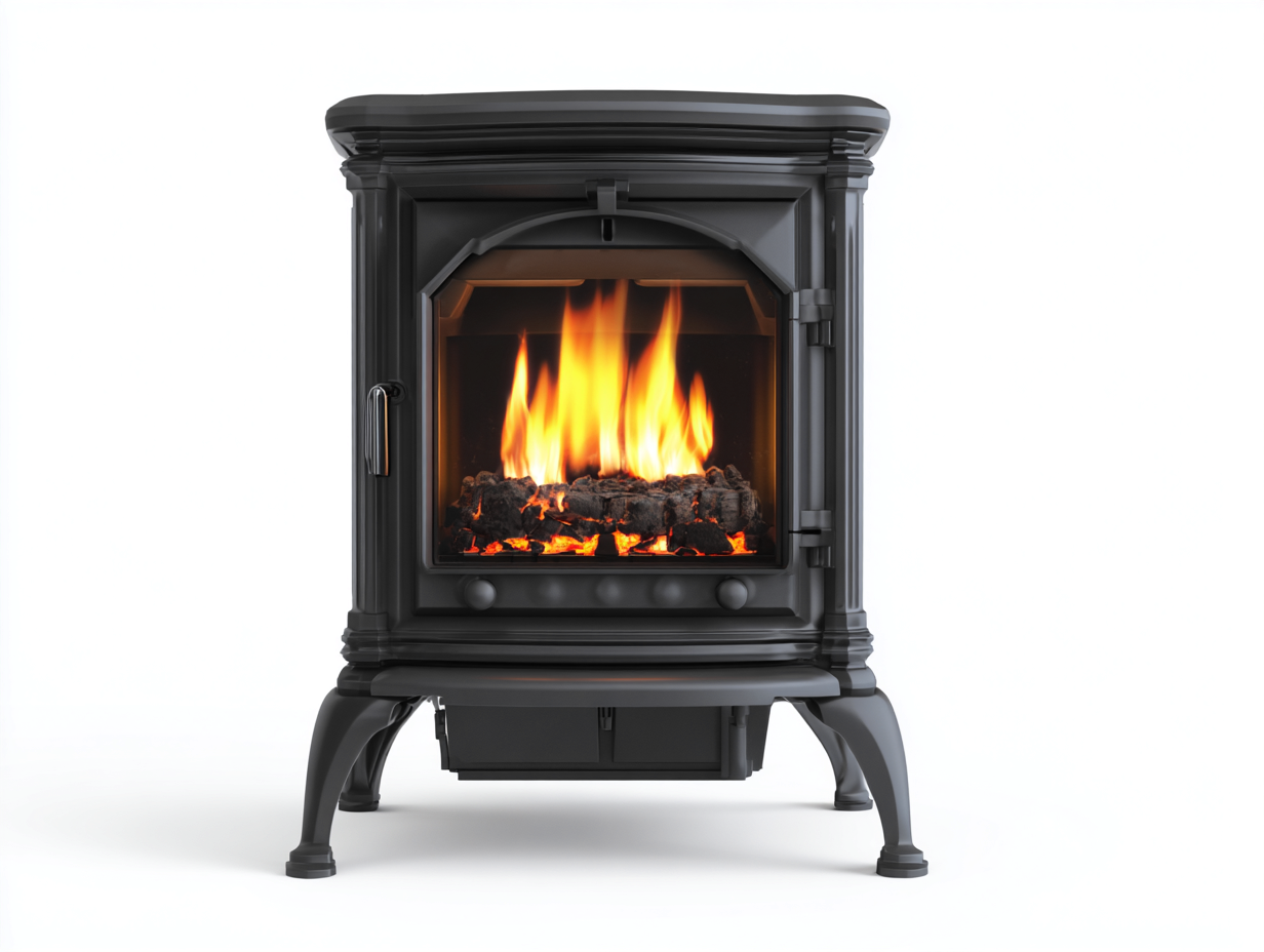 Fireplace freestanding metal structure 26x18x30 inches black indoor heating use - classic stove style-Homimynest