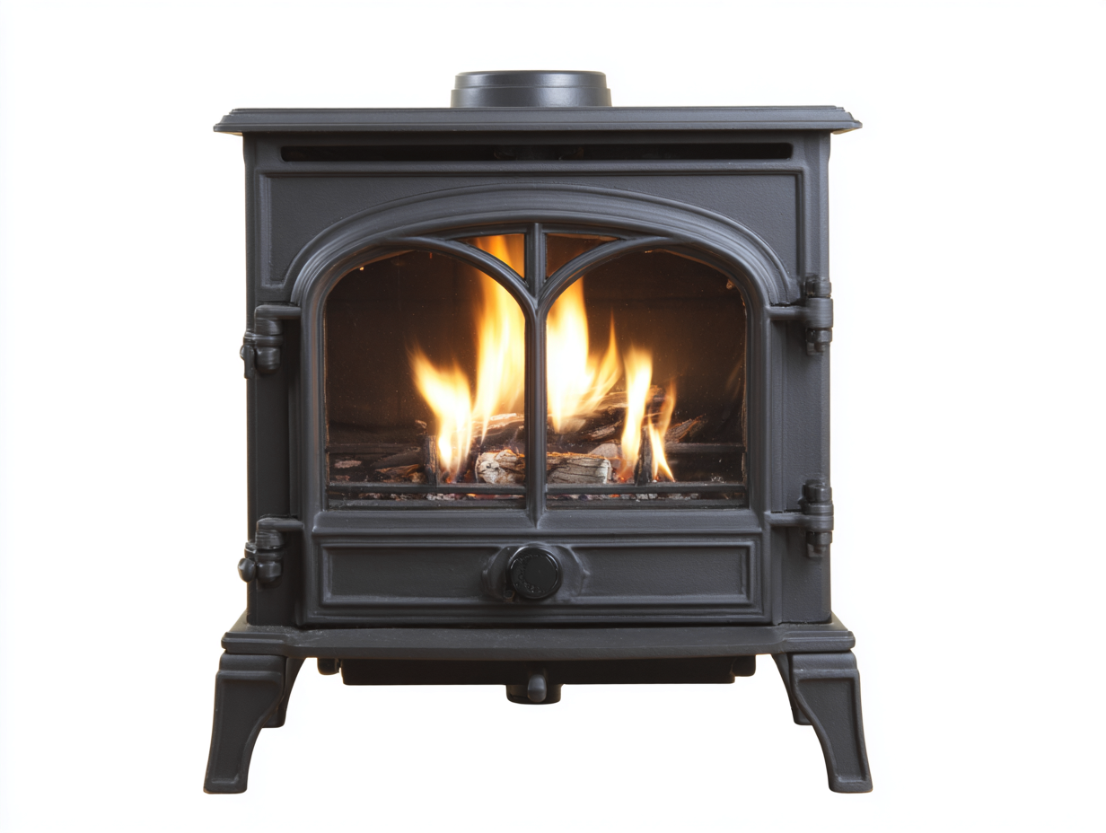 Fireplace - Cast Iron Wood Burning 24x20x28 inches - Black - Classic Freestanding Stove Design-Homimynest