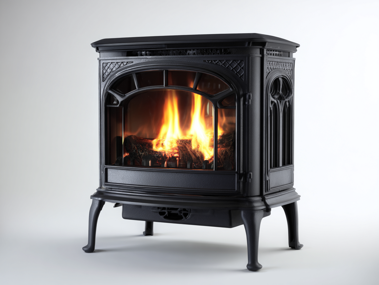 Fireplace Cast Iron 24x18x30 inches Black for Living Room Classic Design-Homimynest