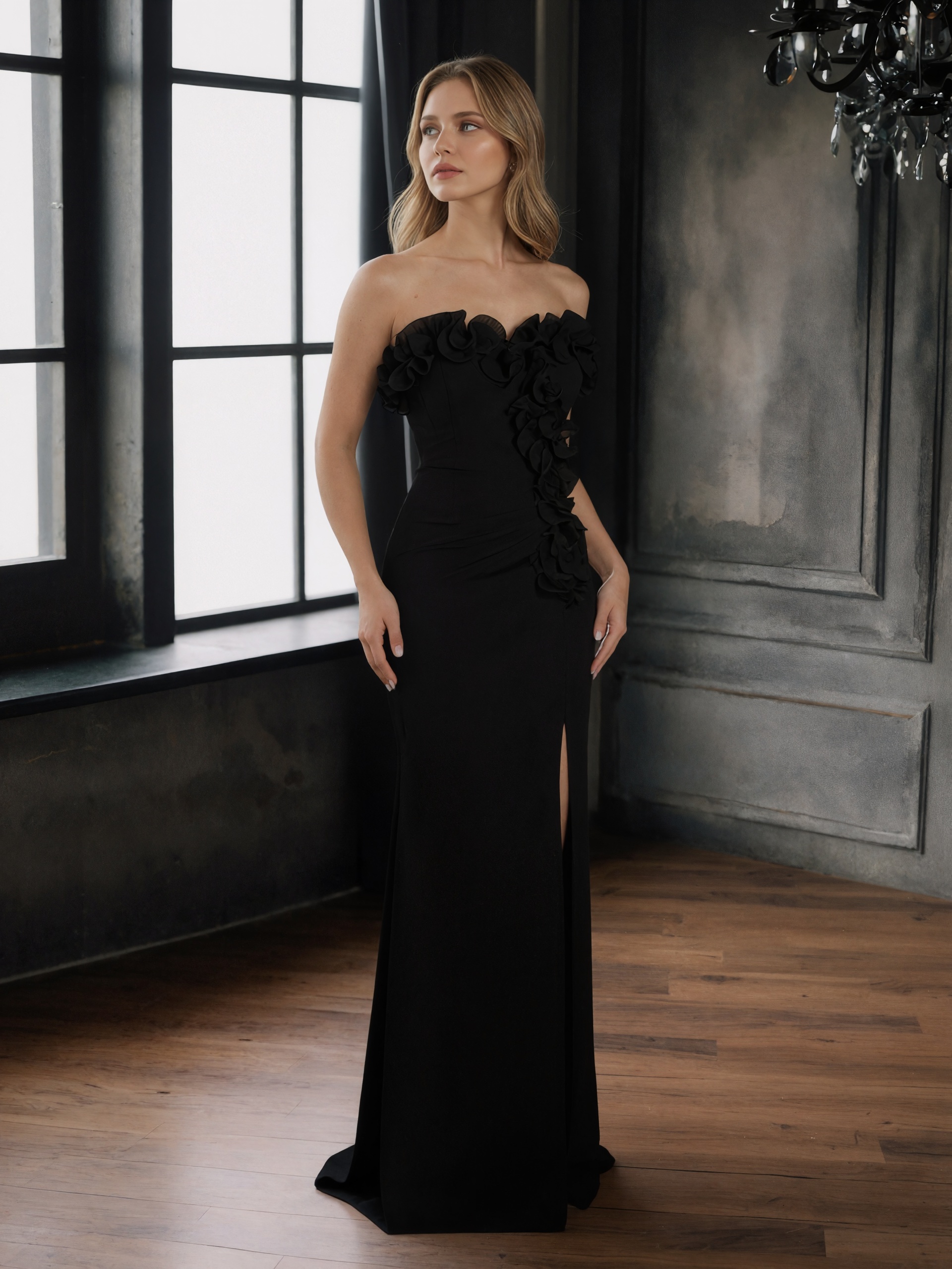 Mermaid Strapless Sweetheart Floor-Length Dress with High Side Slit for Prom & Gala Events