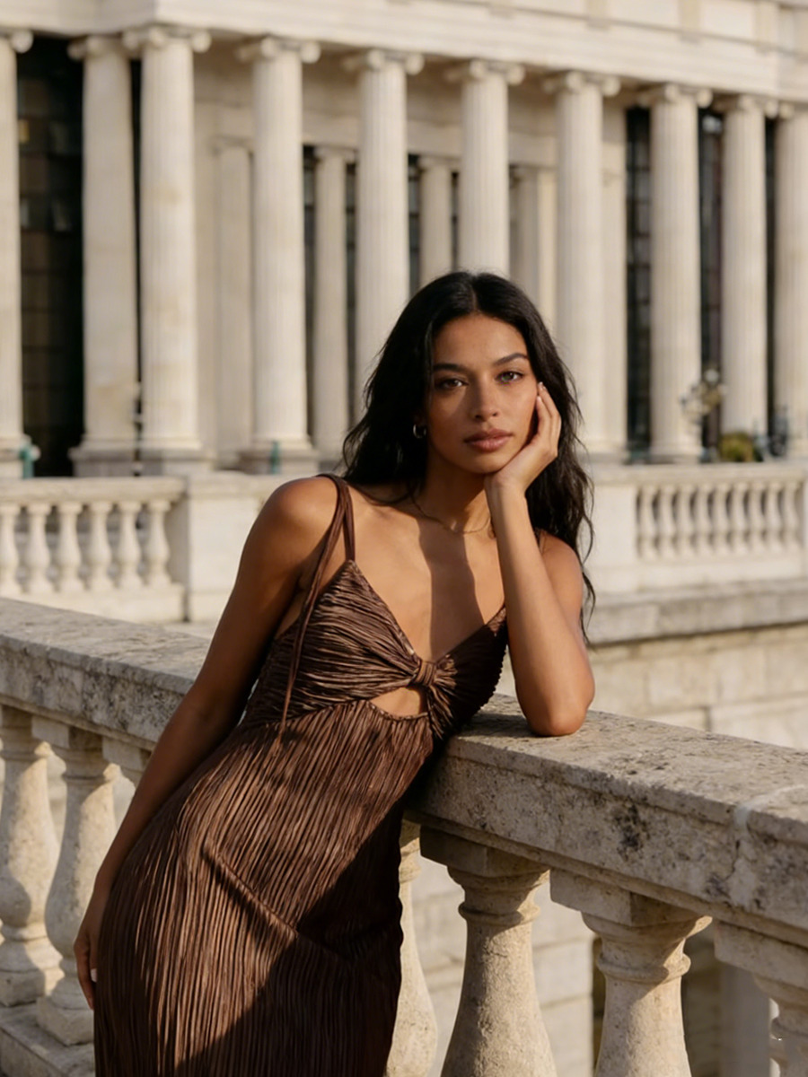 Sheath Sweetheart Neck Pleated Satin Floor-Length Dress with Cutout Detail for Cocktail & Gala Events