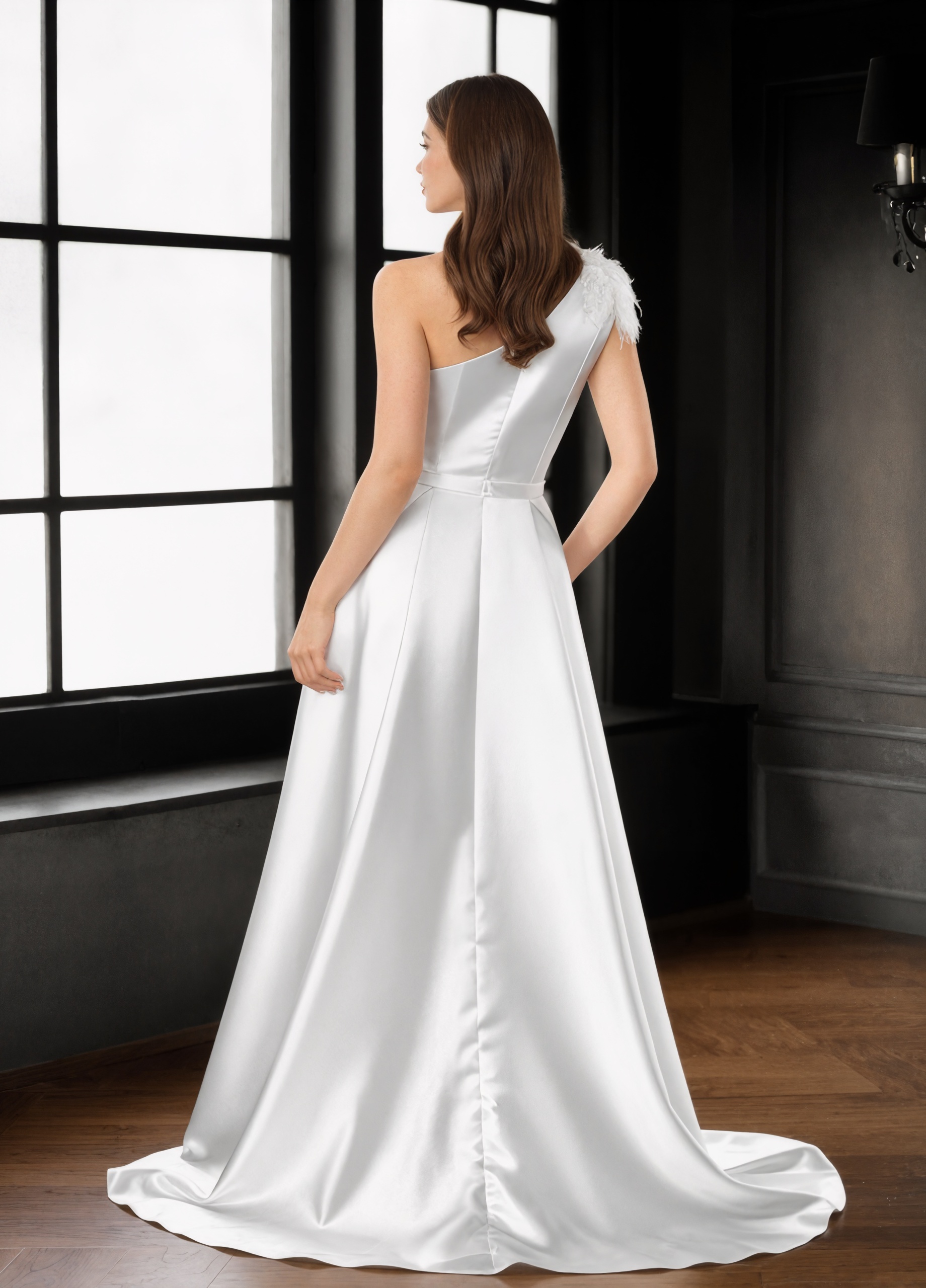 Mermaid Spaghetti Strap Satin Floor-Length with Corset Bodice and Slit Formal Evening Dress