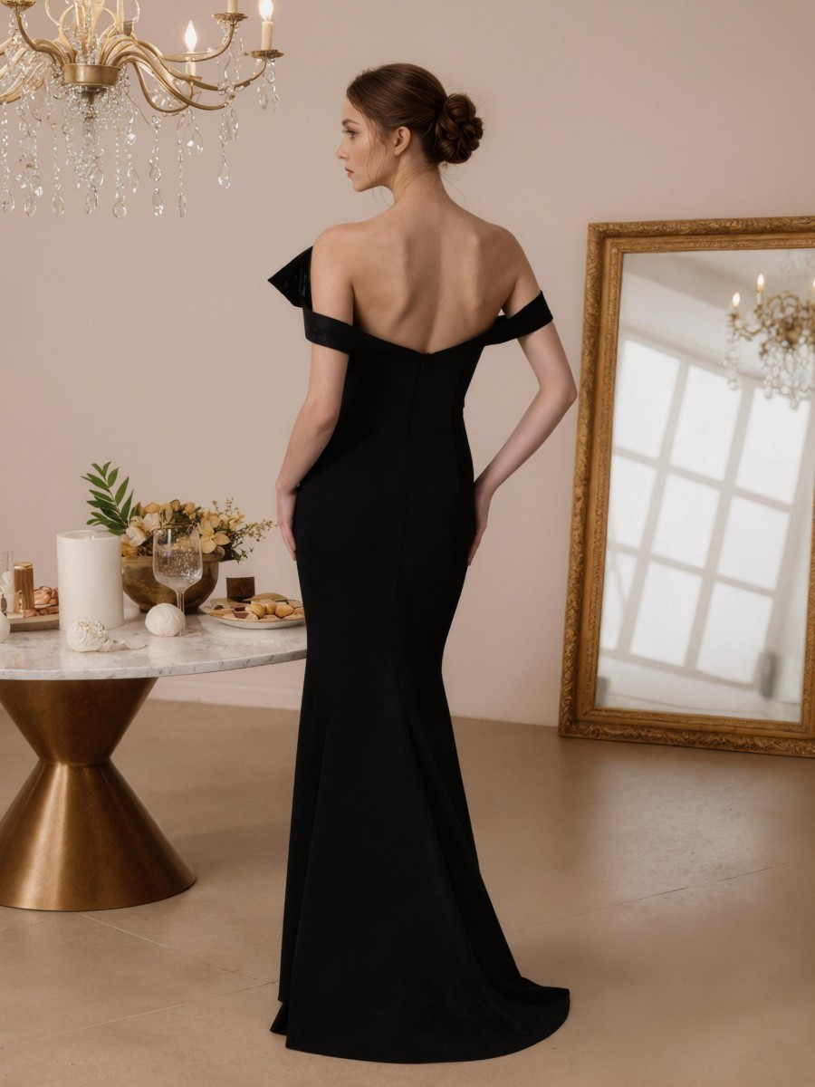 Sheath One-Shoulder Satin Floor-Length 3D Floral Accent Formal Evening Gown