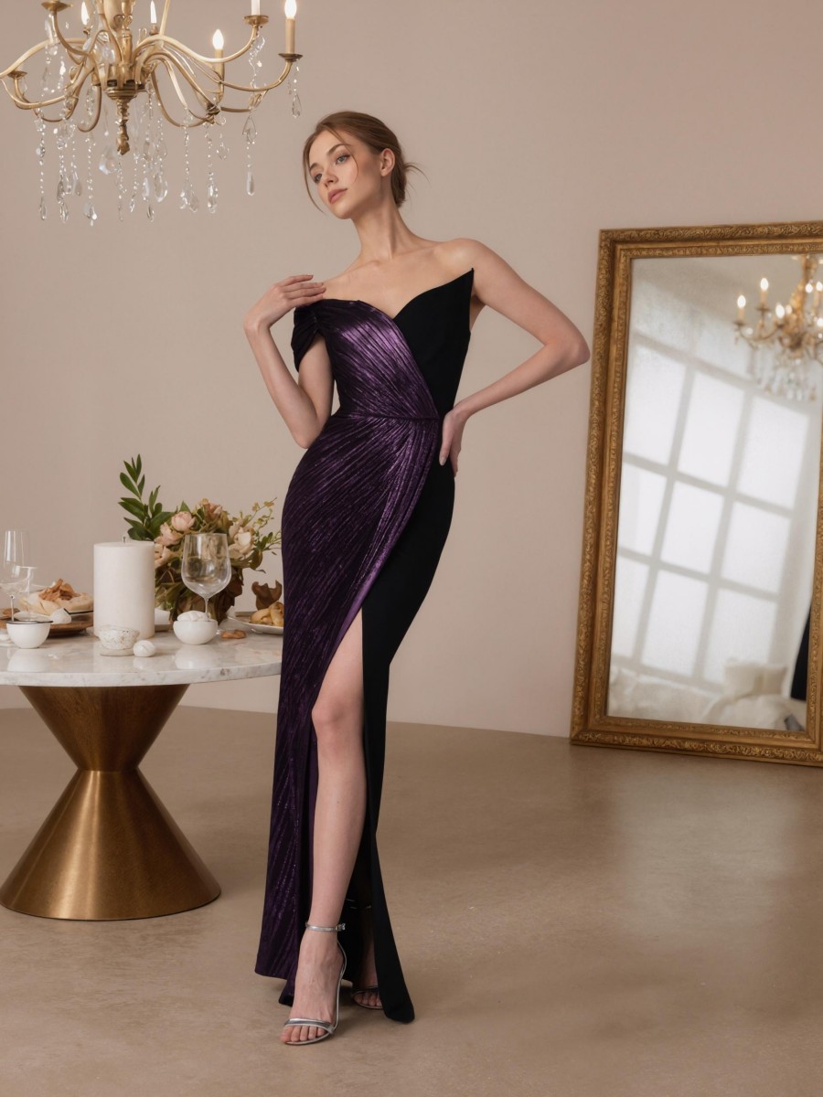 Sheath One-Shoulder Crinkle Satin Floor-Length Formal Evening Gown