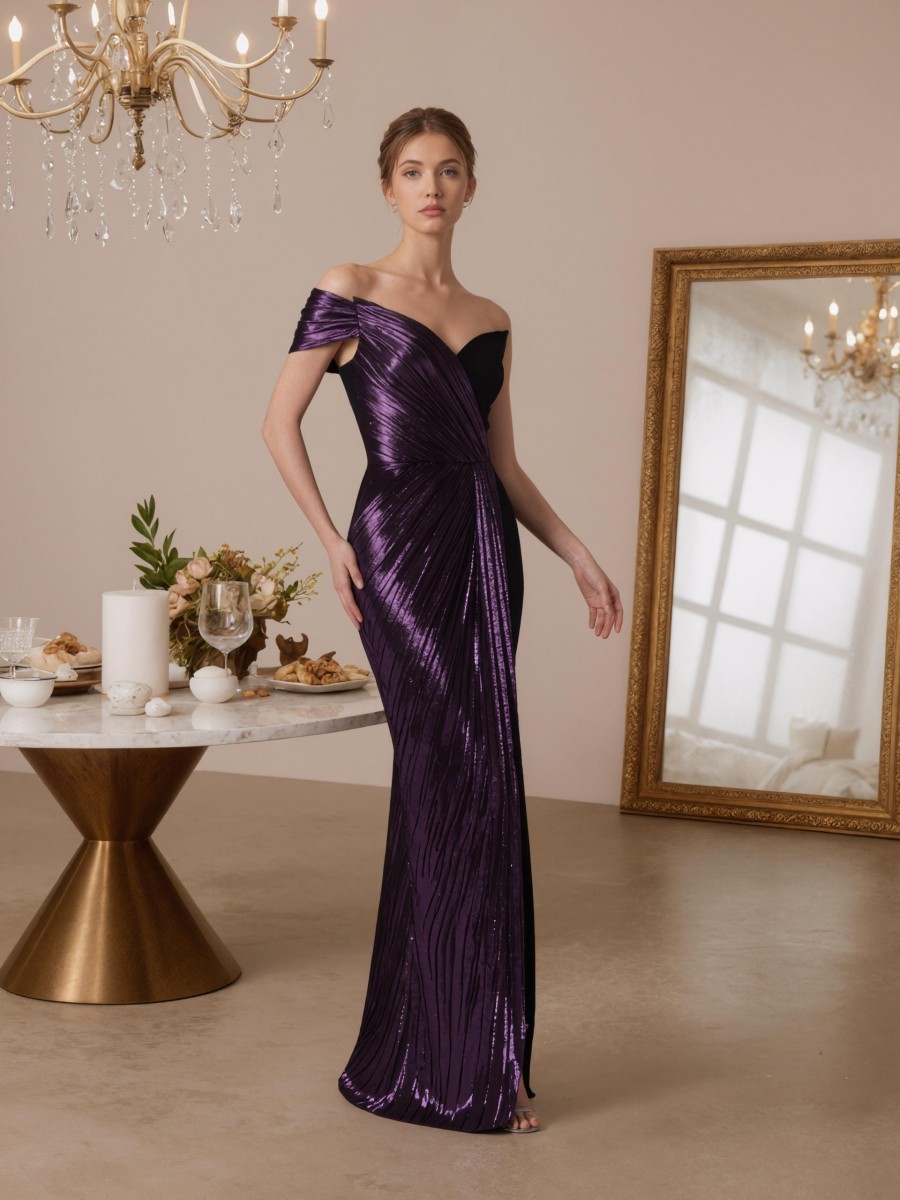 Sheath One-Shoulder Crinkle Satin Floor-Length Formal Evening Gown