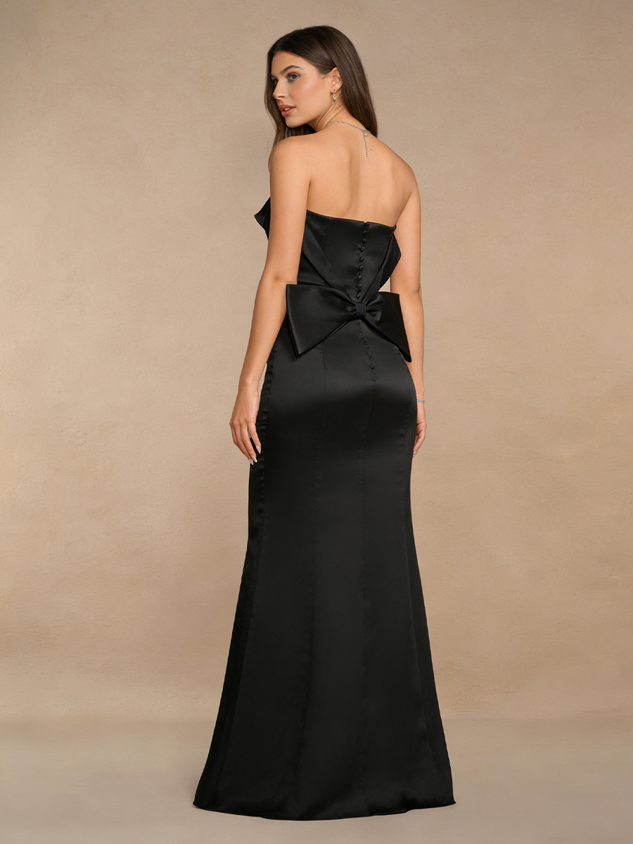 Mermaid Strapless Satin Floor-Length Formal Evening Gown