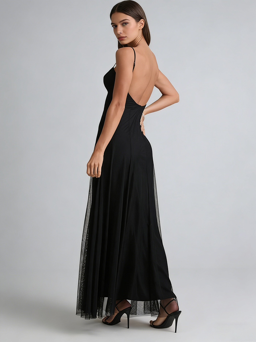 Ball Gown Spaghetti Strap Crinoline Floor-Length Formal Evening Gown