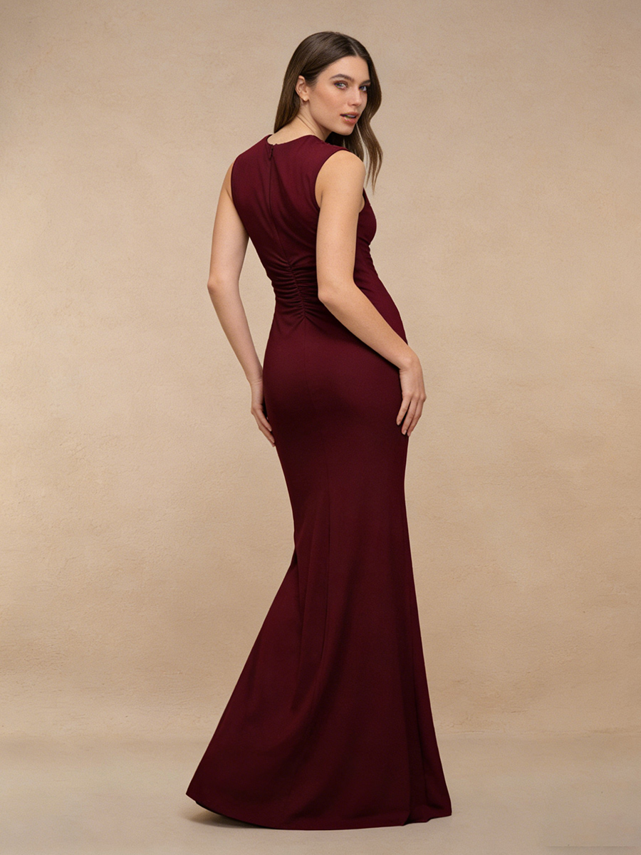 Sheath One-Shoulder Velvet Floor-Length Ruched Formal Evening Gown