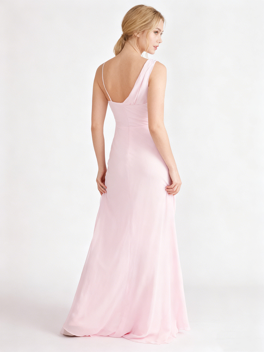 Gorgeous One-Shoulder Cowl Neck Bodycon Mermaid Maxi Bridesmaid Dress for Wedding