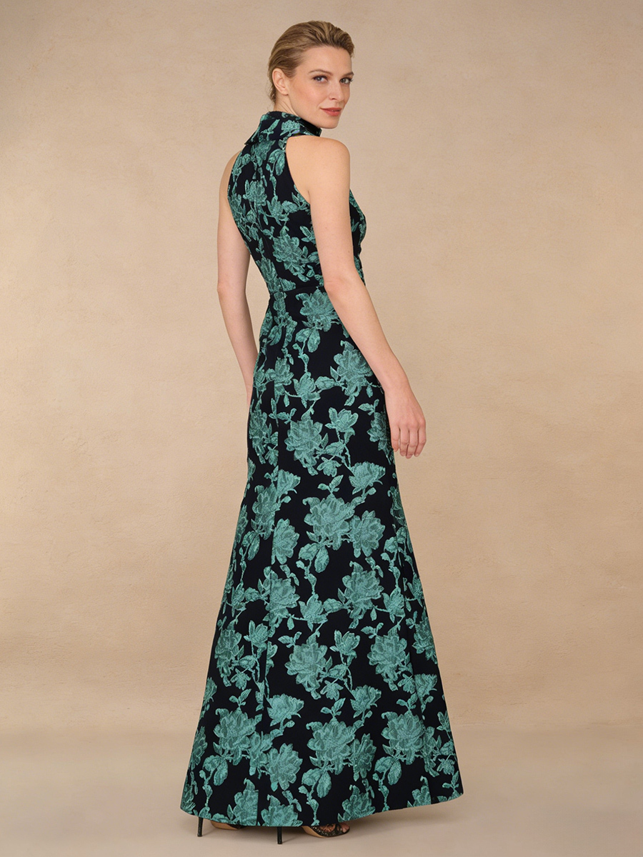 Floral Print Chiffon Sheath Floor-Length Mother of The Bride Dress