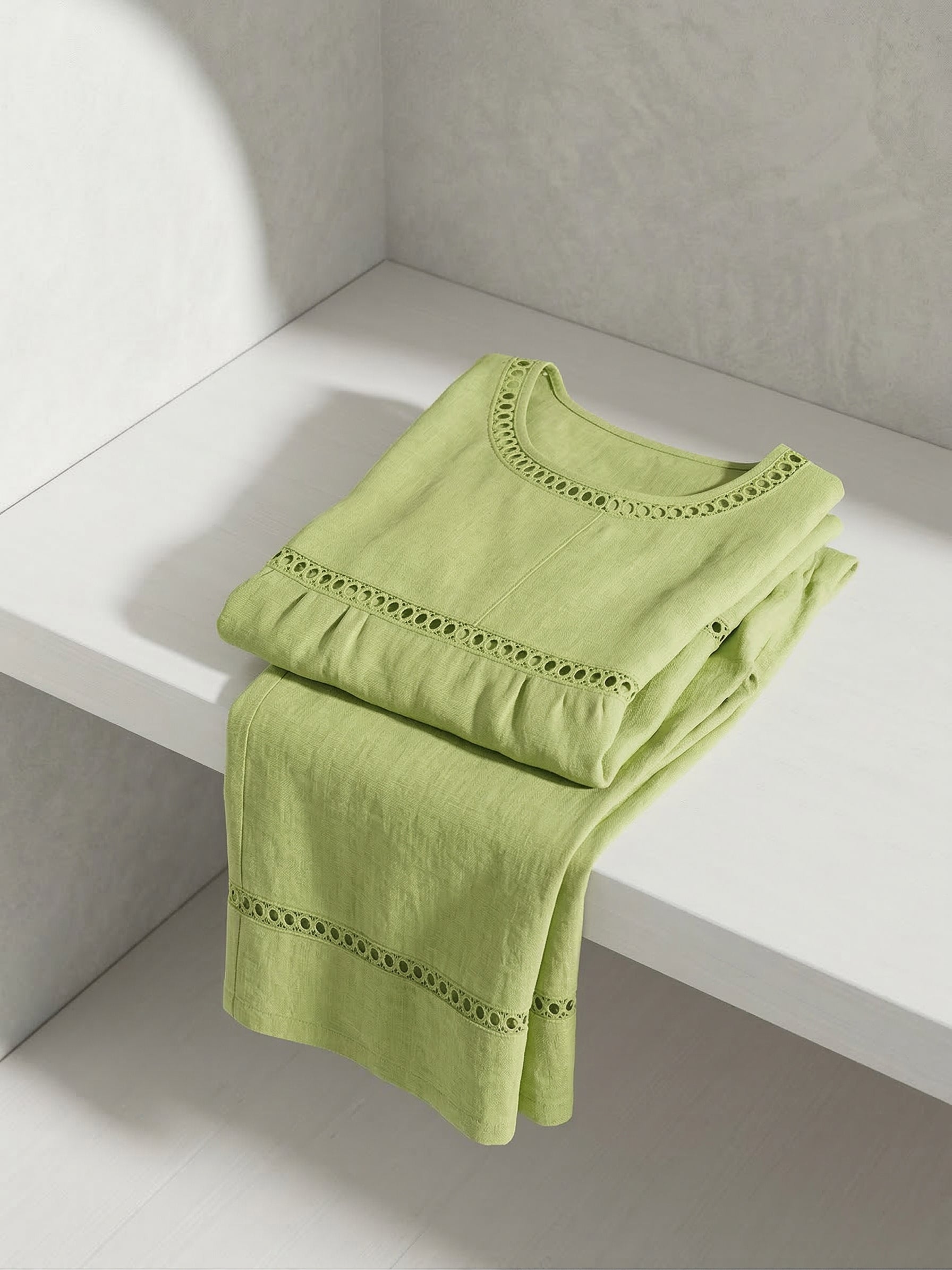  Women's Vintage Casual Loose-Fit Linen Two-Piece Set