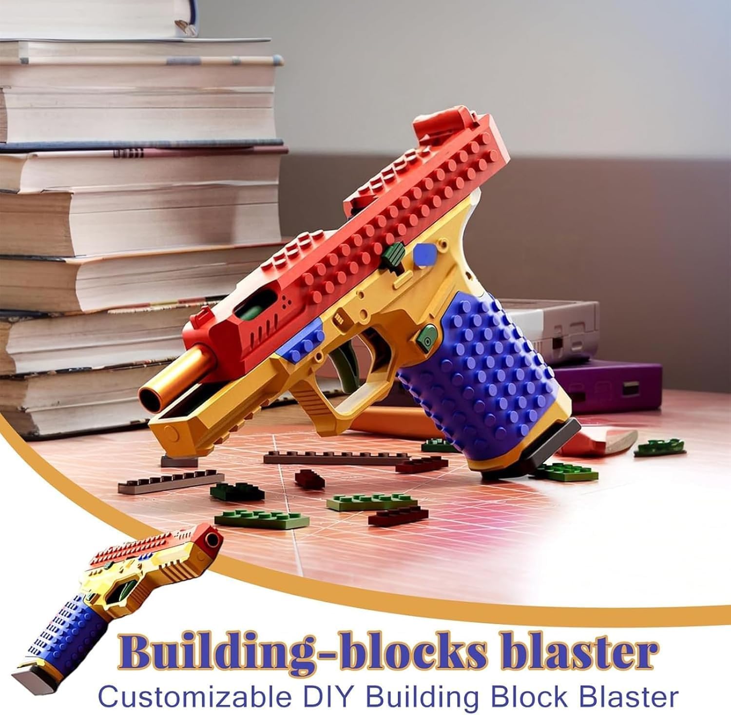 Tactical DIY Building Block Handle Set, Funny DIY Building Blocks Kit ！