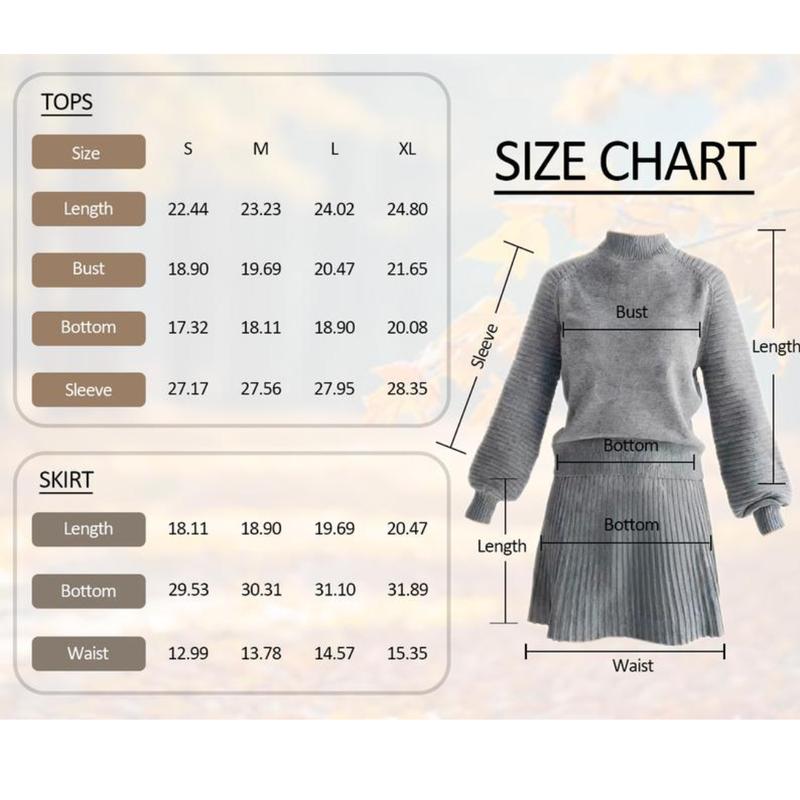 Imily Bela Women's 2 Piece Outfits 2026 Long Sleeve Mock Neck Ribbed Sweaters & Mini Skirt Set Soft Cozy Knitted Fabric Casual Everyday Wear Dress Womenswear