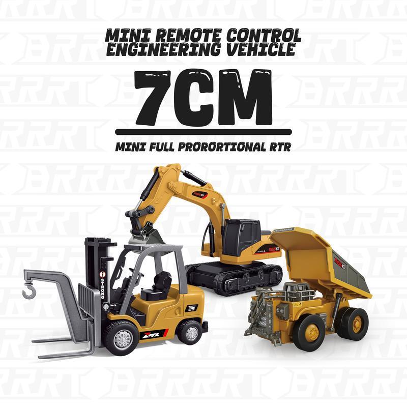 🔥Hot Sale🚜 1:64 Premium Alloy Mini RC Construction Set – Forklift, Excavator & Dump Truck