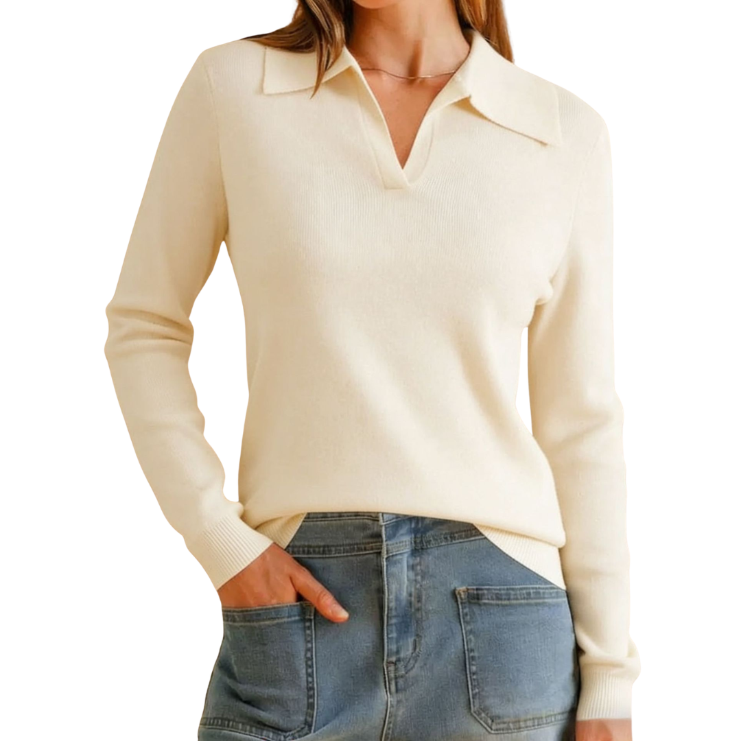 ✨ROSAMUND™ – Classic Knit Polo Sweater