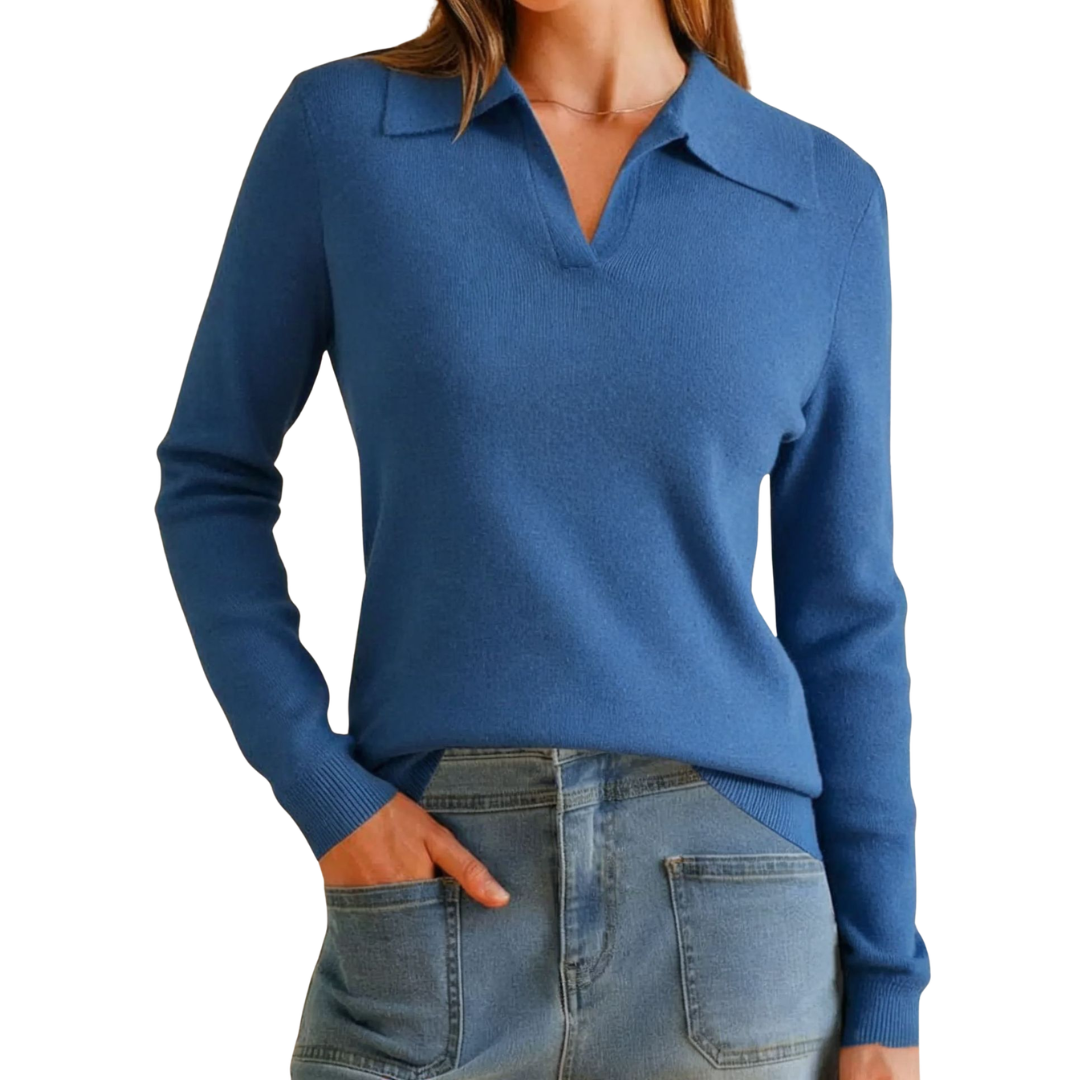 ✨ROSAMUND™ – Classic Knit Polo Sweater