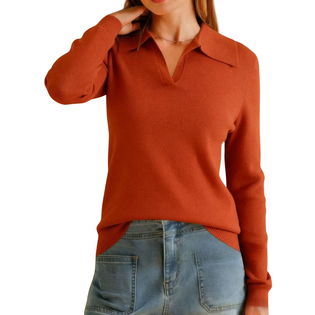 ✨ROSAMUND™ – Classic Knit Polo Sweater