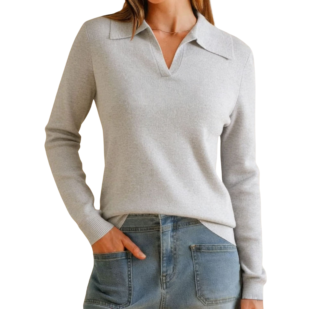✨ROSAMUND™ – Classic Knit Polo Sweater