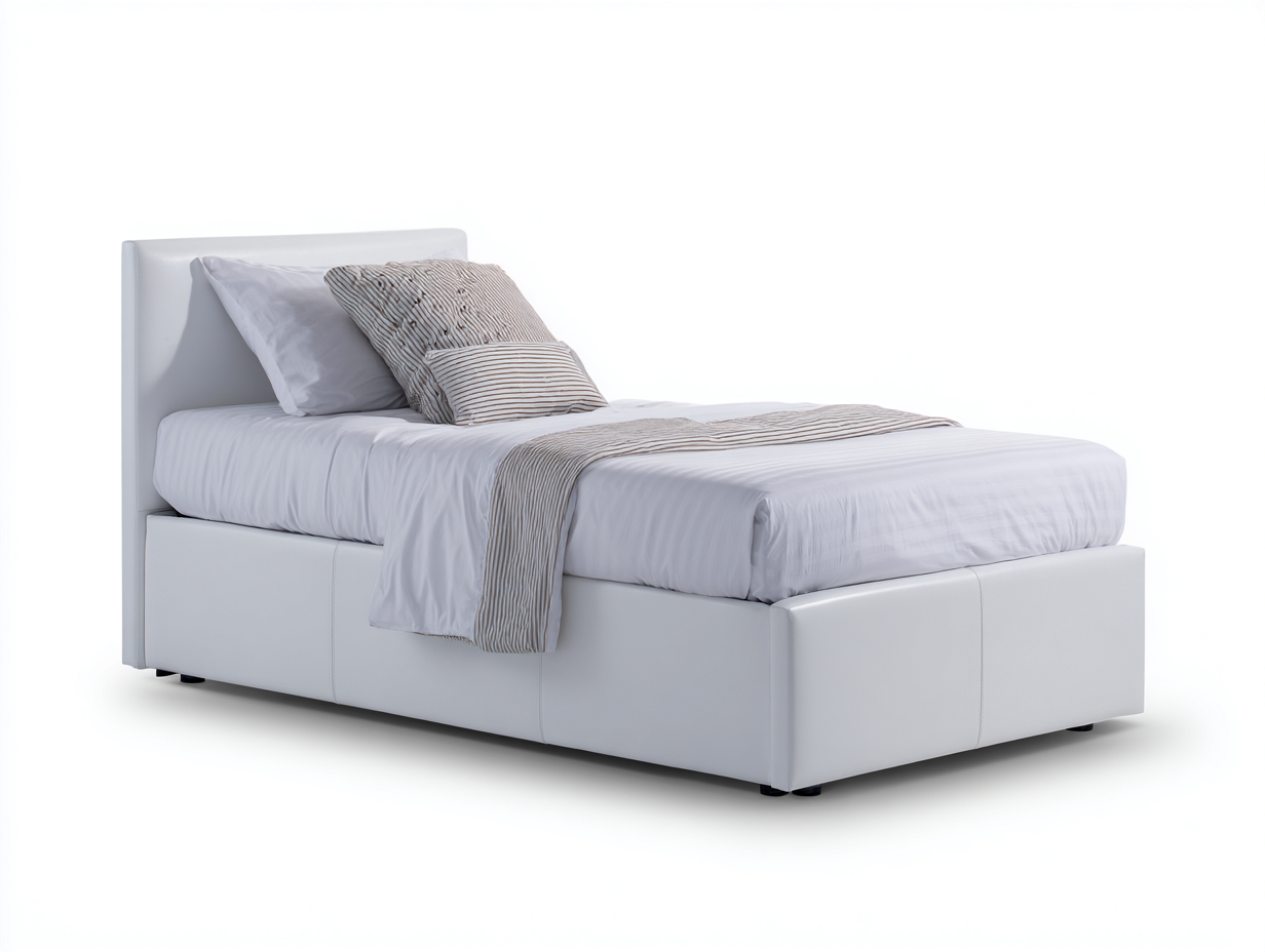 Twin Bed Upholstered Frame with Headboard 75x40x36 inches - Fabric Upholstery - Modern Design-Loftgetshop