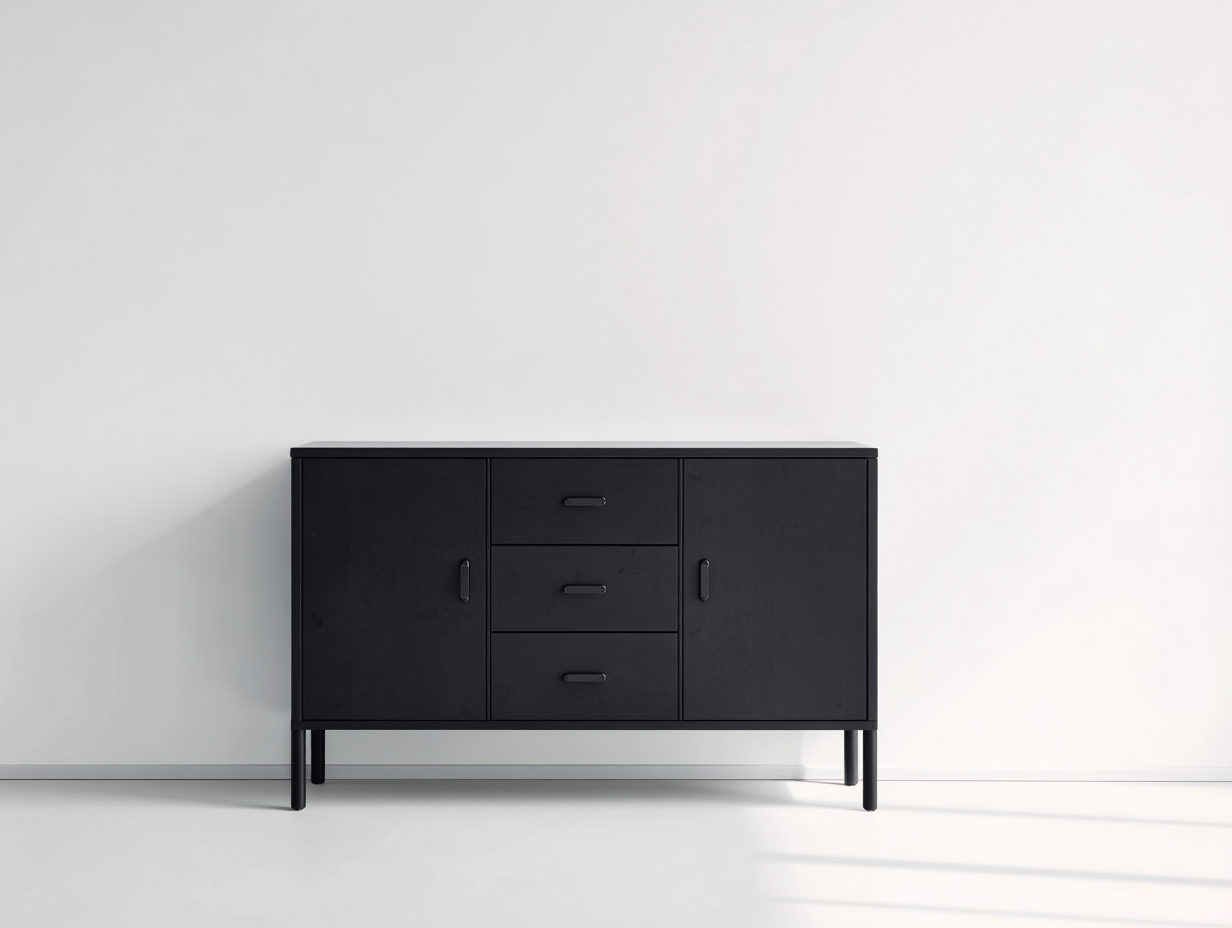 Sideboard Storage Cabinet 59x16x33 inches - Black - Modern Storage Design