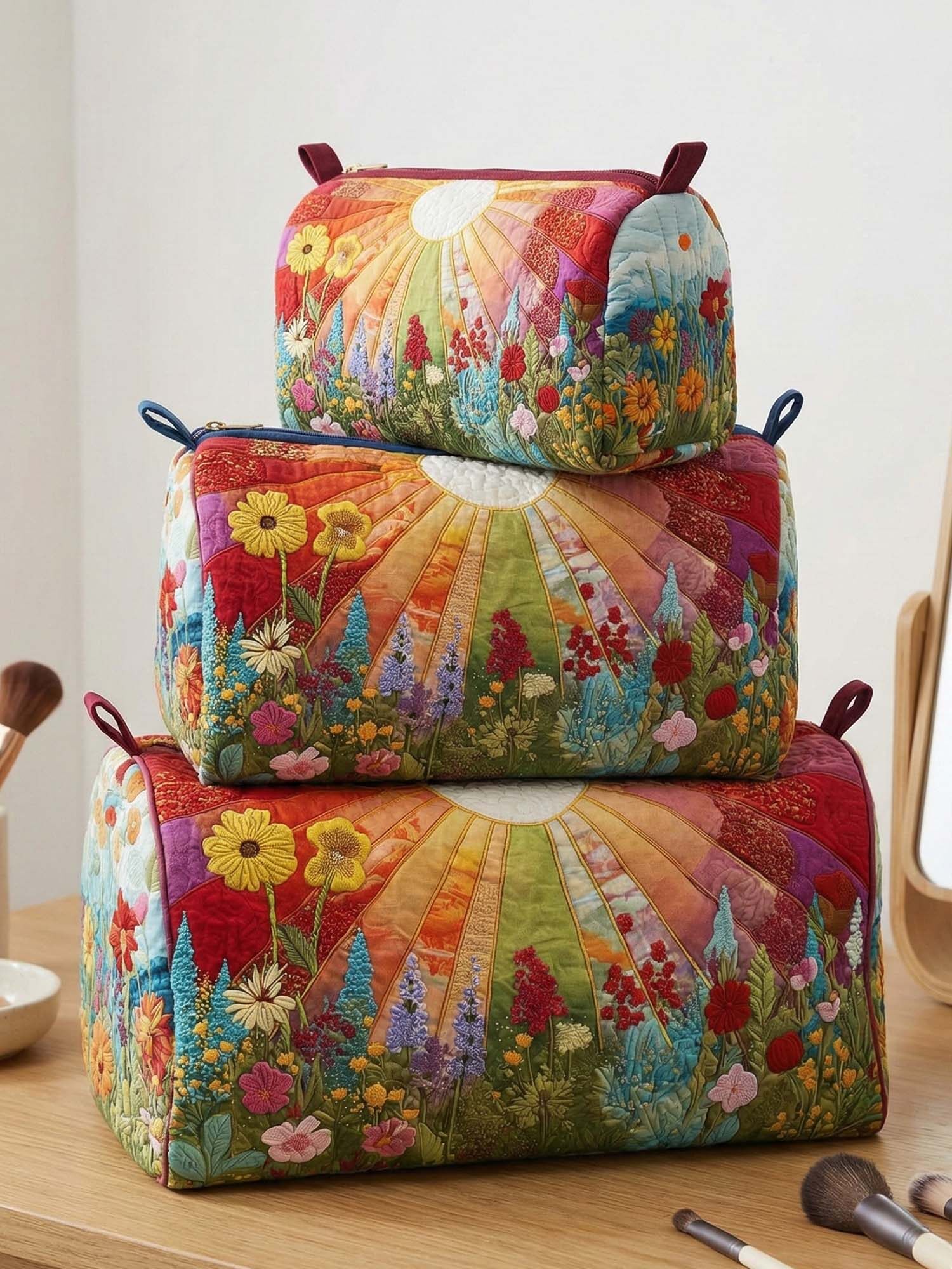 Hippie Sun Quilted Cosmetic Bag