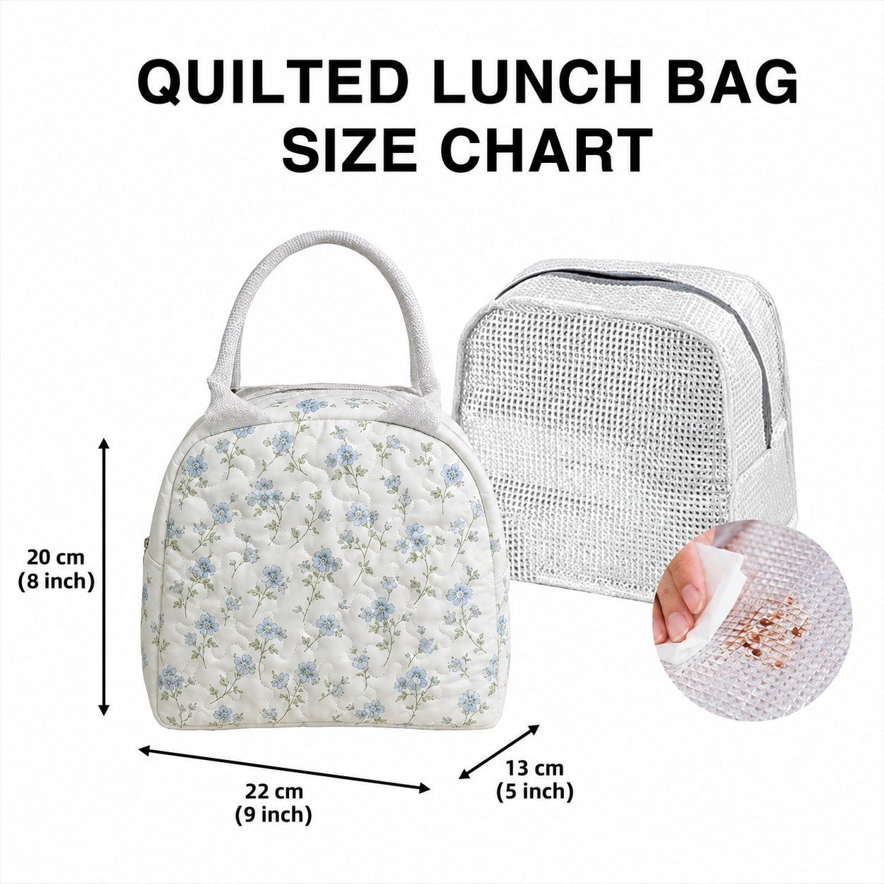 Celestial Sun & Moon Boho Quilted Lunch Bag