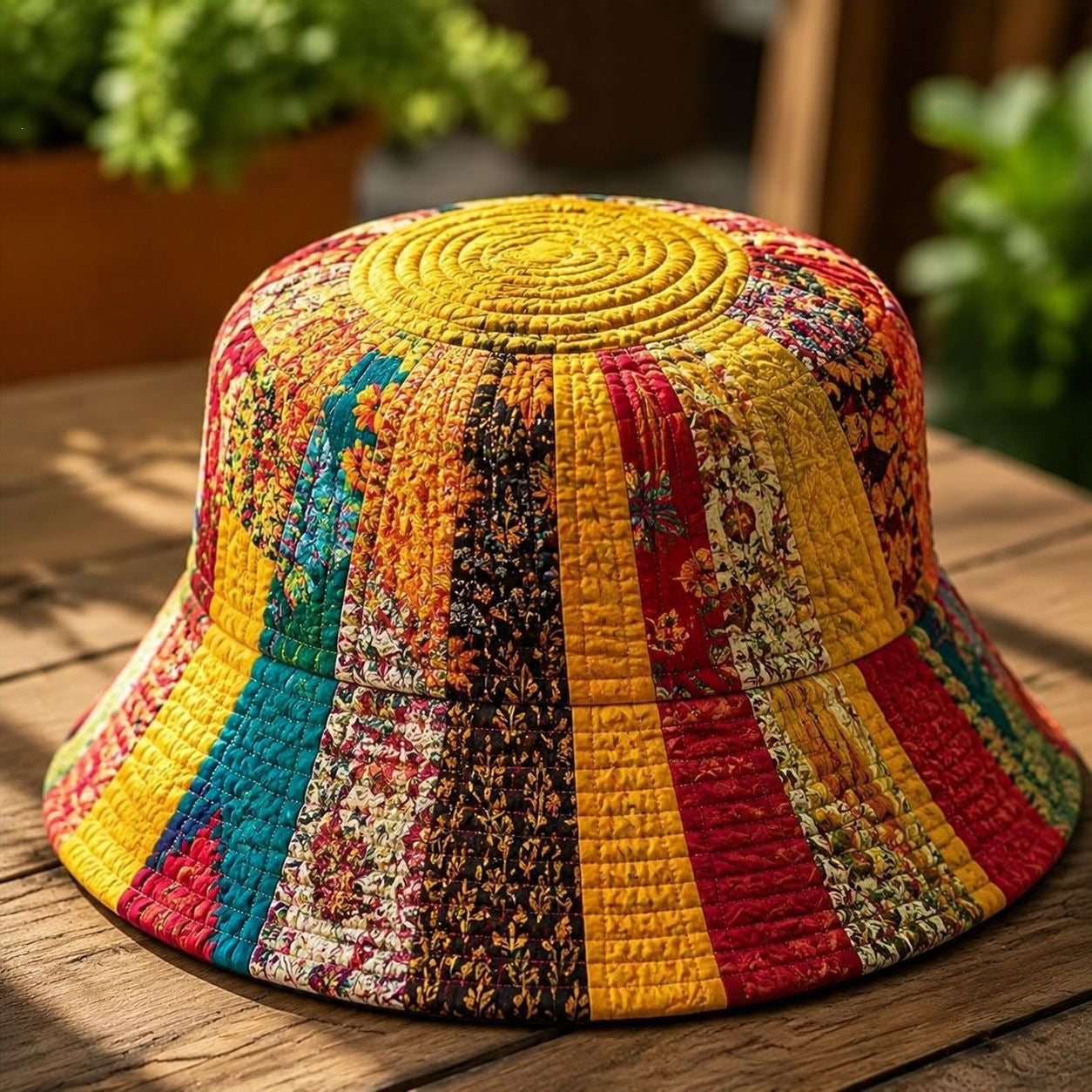 Colorful Patchwork Floral Quilted Fishing Hat