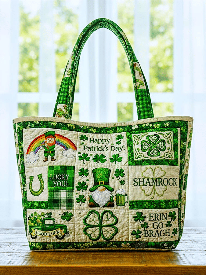 Lucky You Happy Saint Patrick's Day Irish Quilted Bag