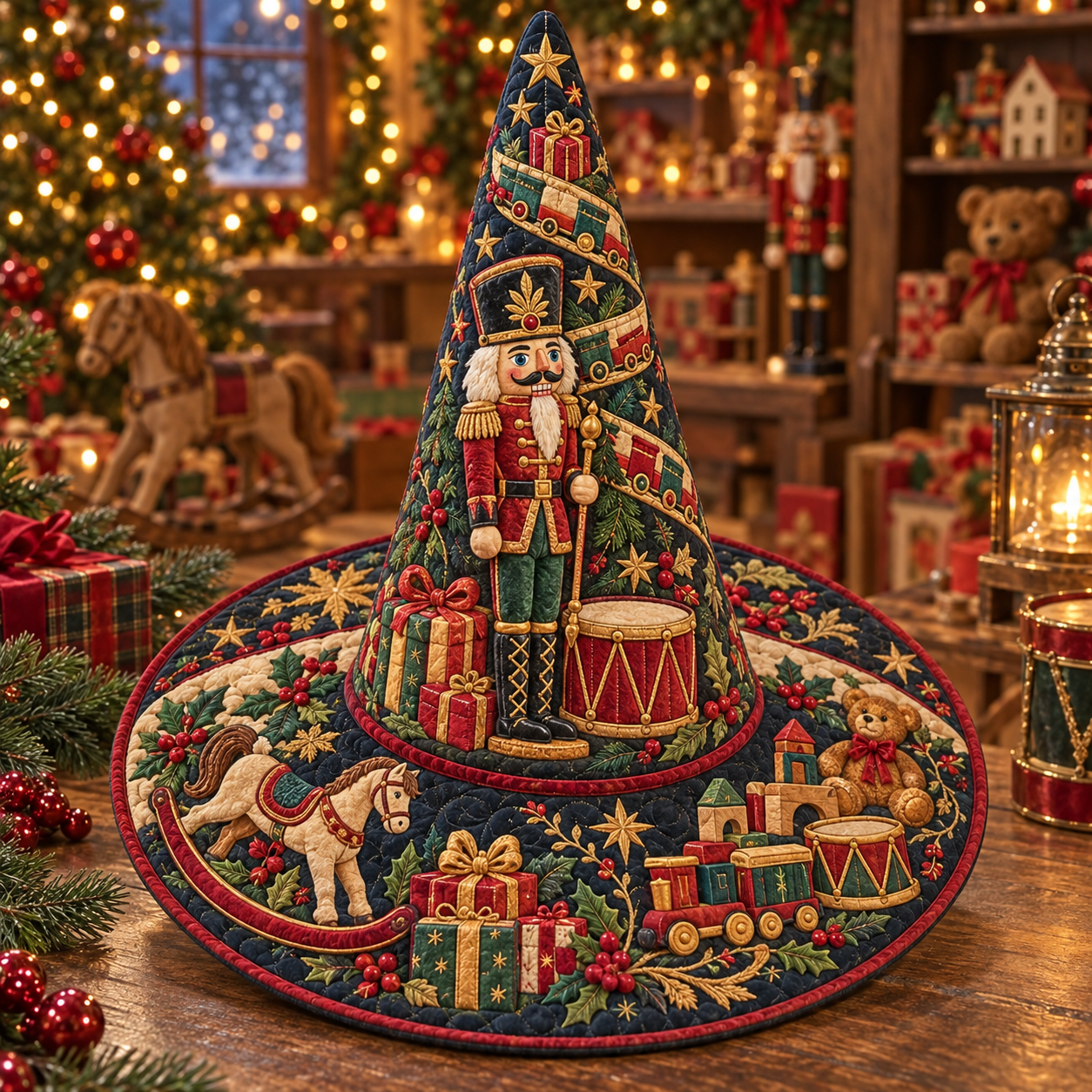 Nutcracker Christmas Gifts Quilted Witch Hat