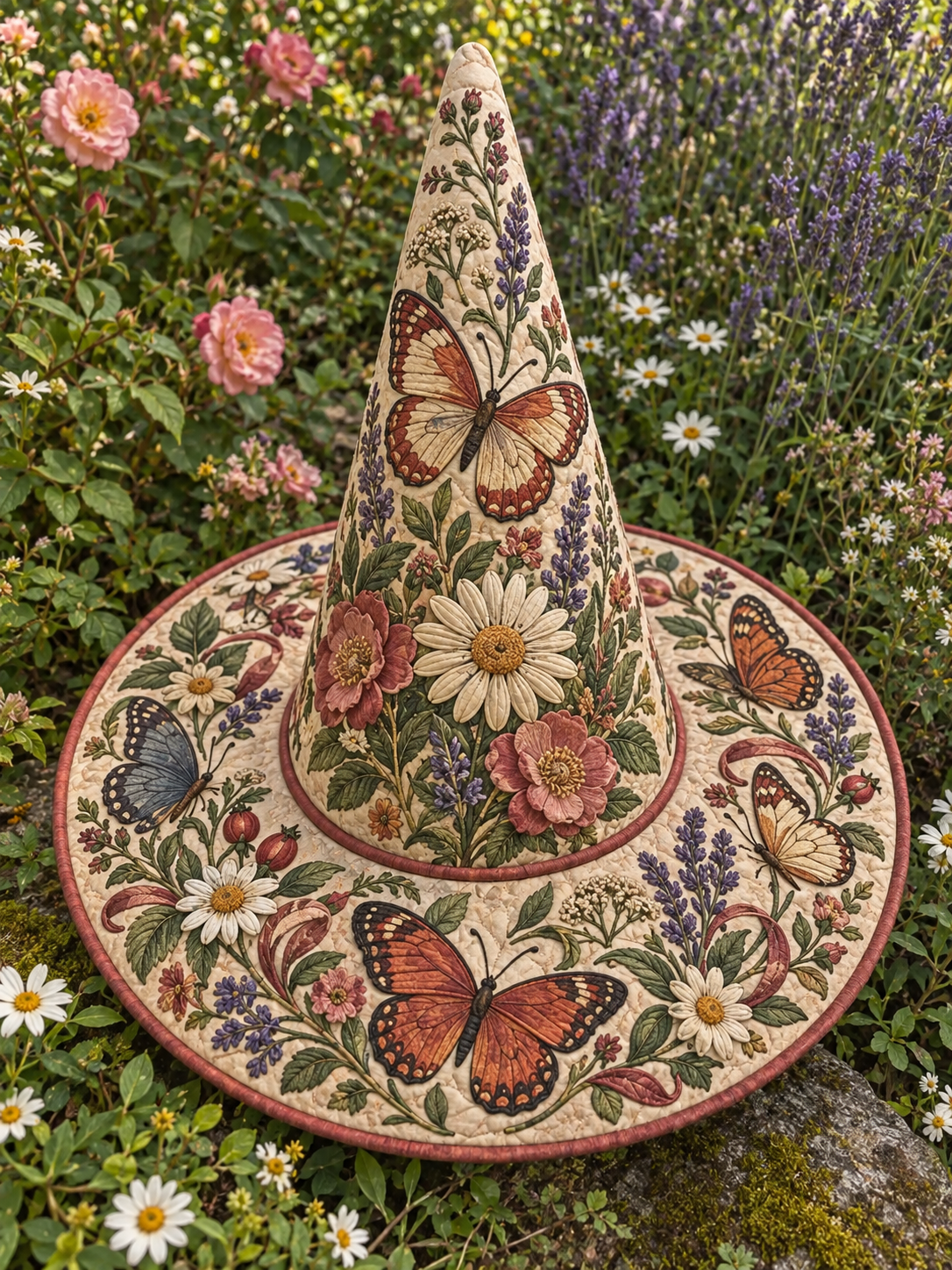 Wildflower Butterfly Meadow Quilted Witch Hat