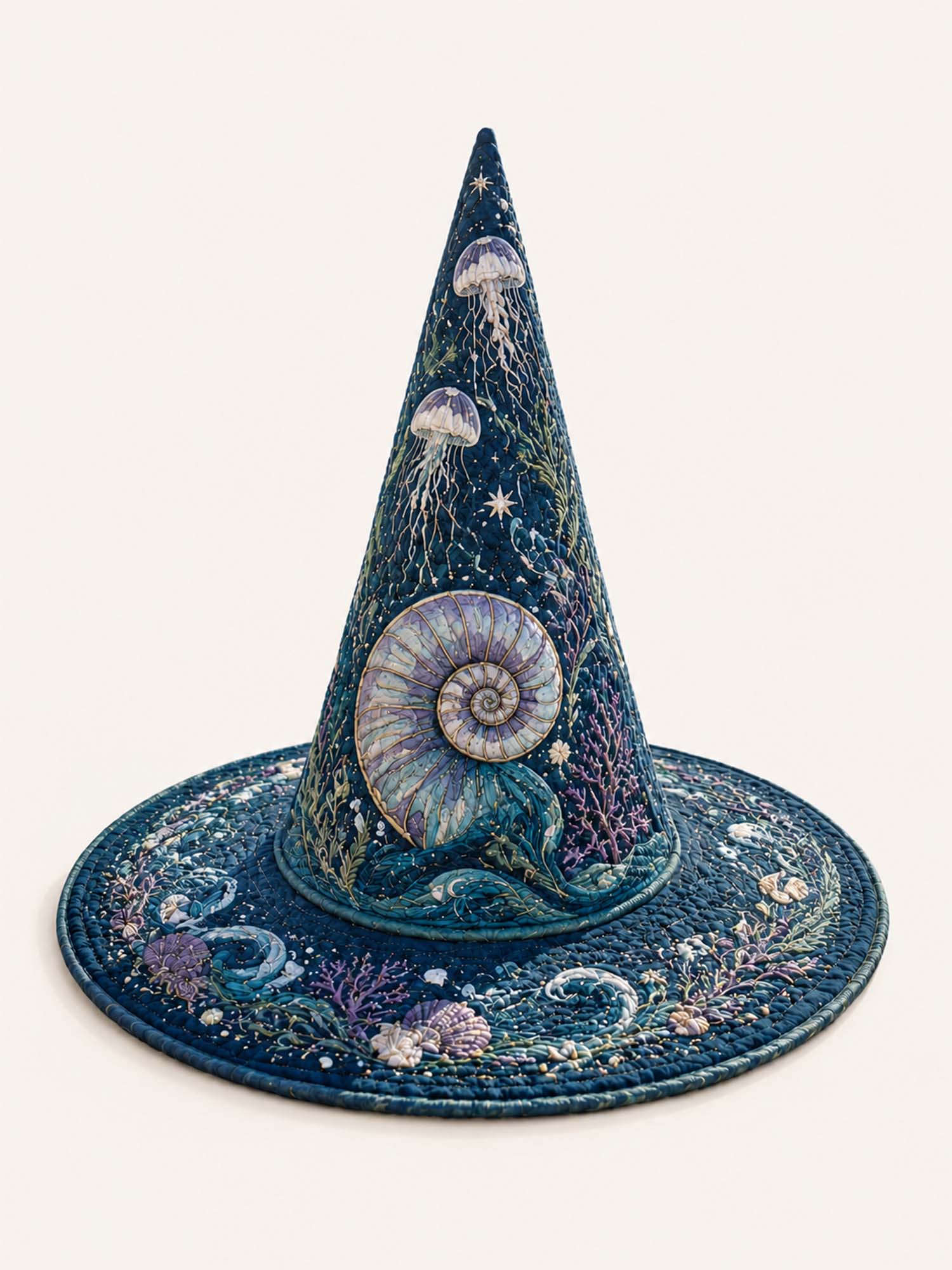 Ocean Jellyfish Nautilus Quilted Witch Hat