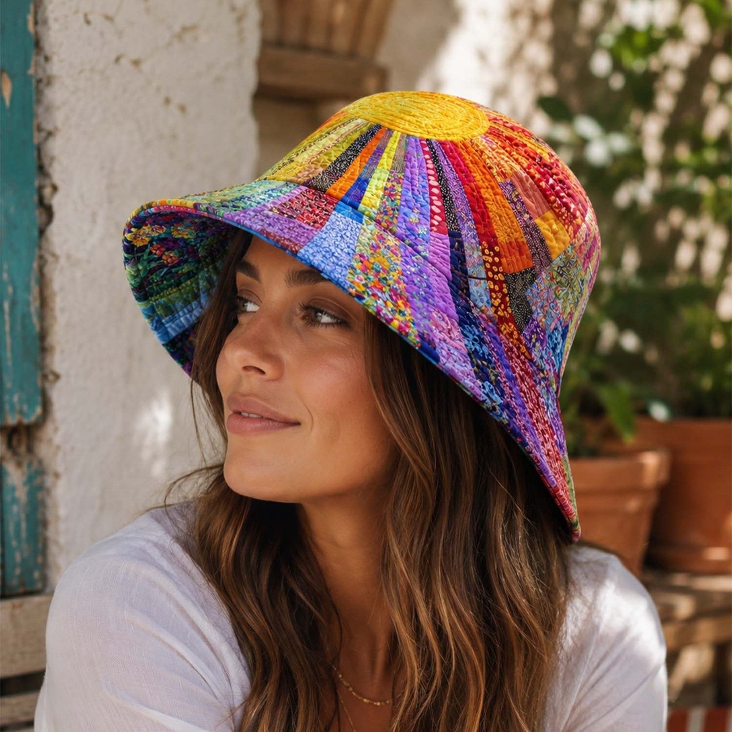 Hippie Boho Sun Quilted Fishing Hat