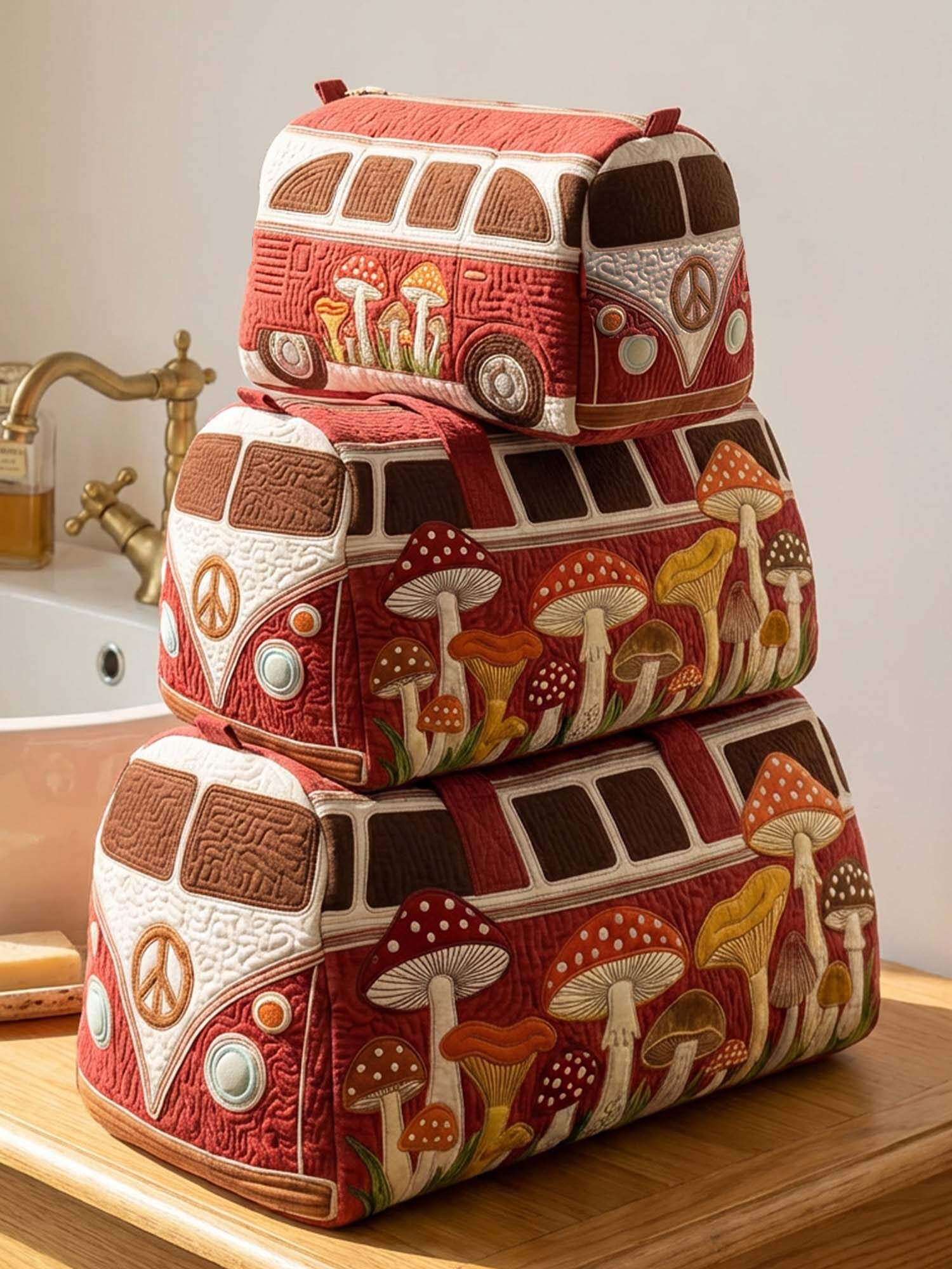 Hippie Van Quilted Cosmetic Bag