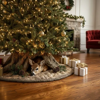 Deer Quilted Tree Skirt