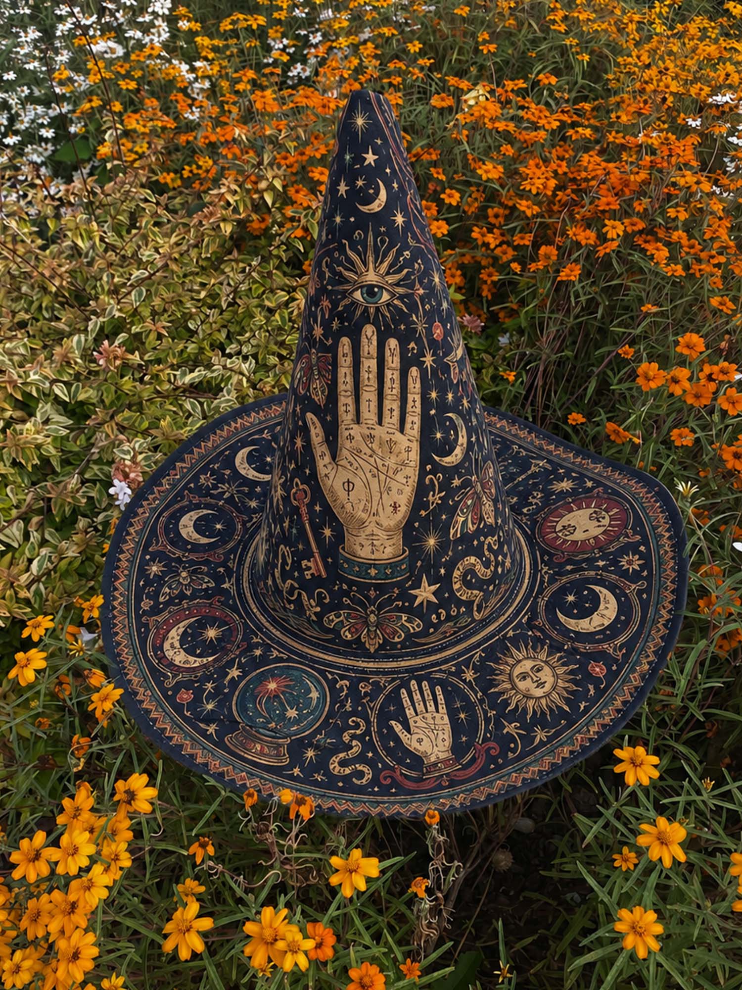 Mystic Tarot Celestial Quilted Witch Hat