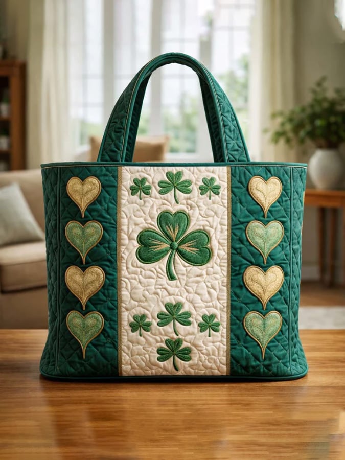 Heart Saint Patrick's Day Quilted Bag