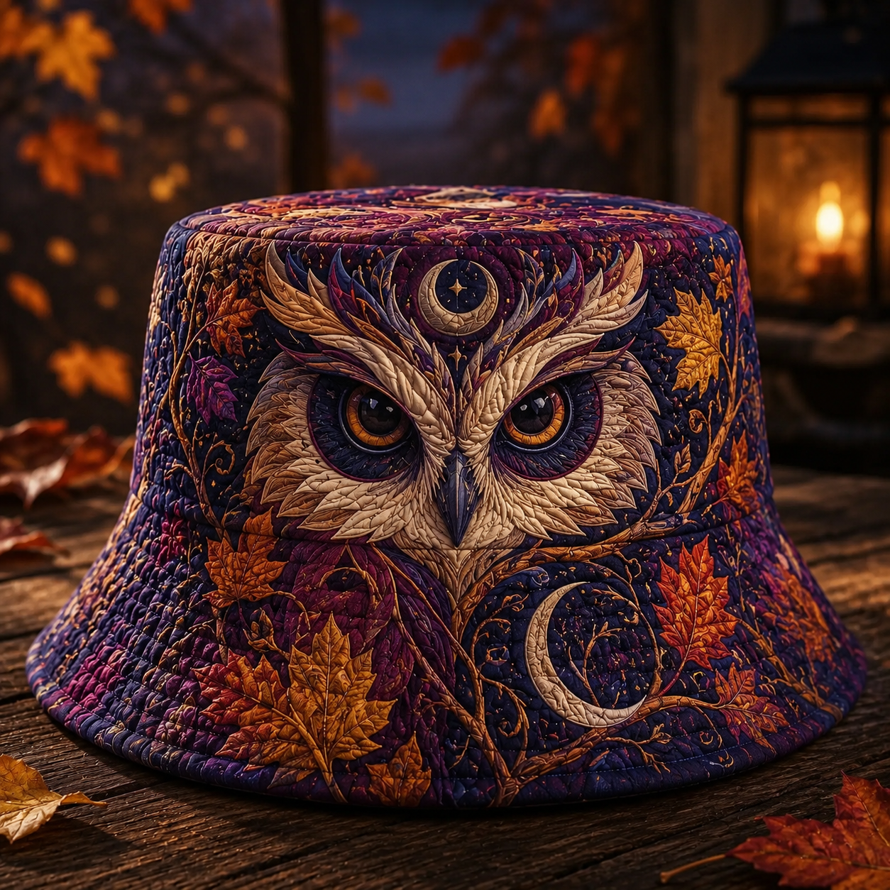 Mystic Owl Moonlit Quilted Fishing Hat