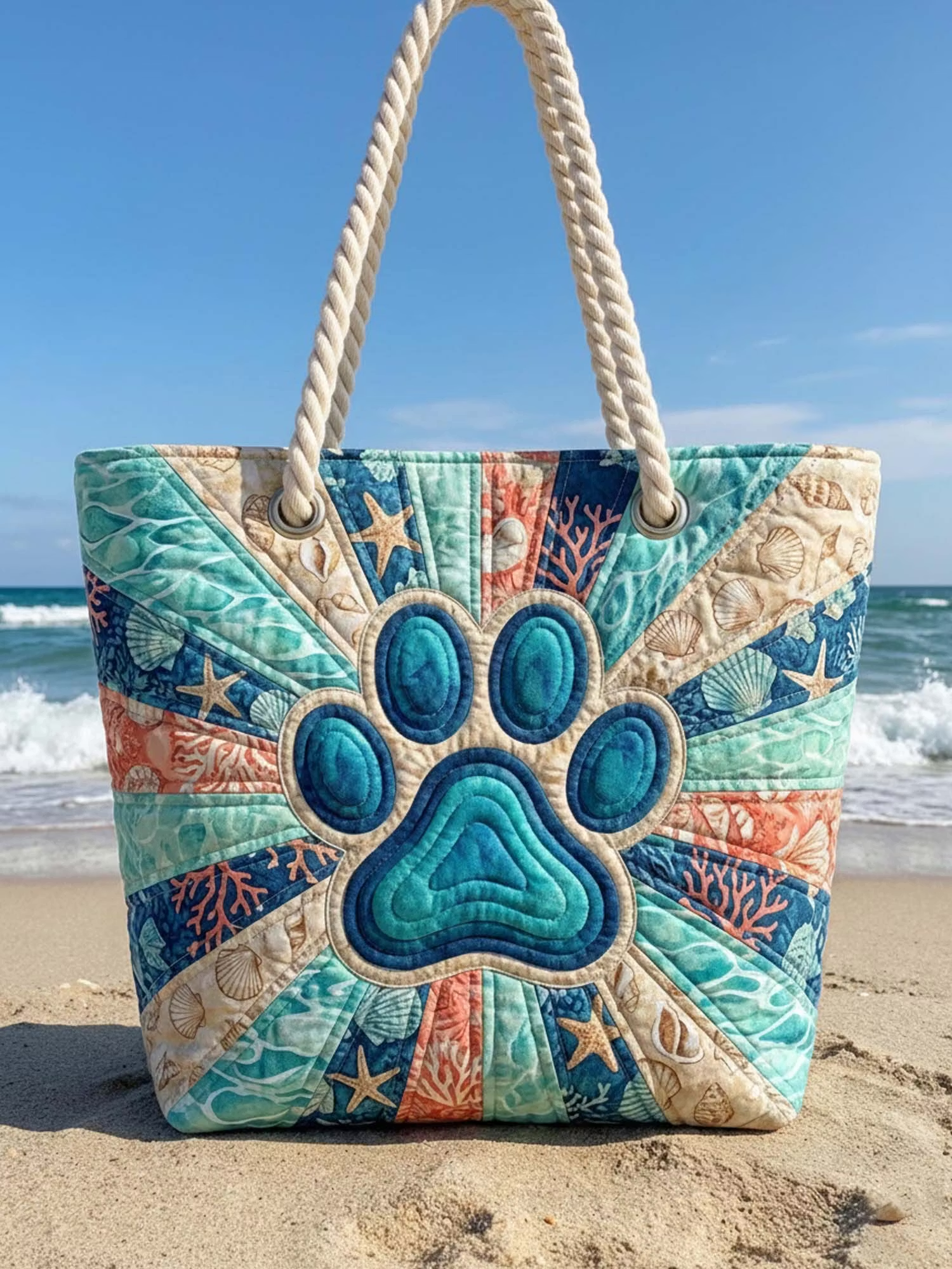 Paw Patch Quilted Beach Bag