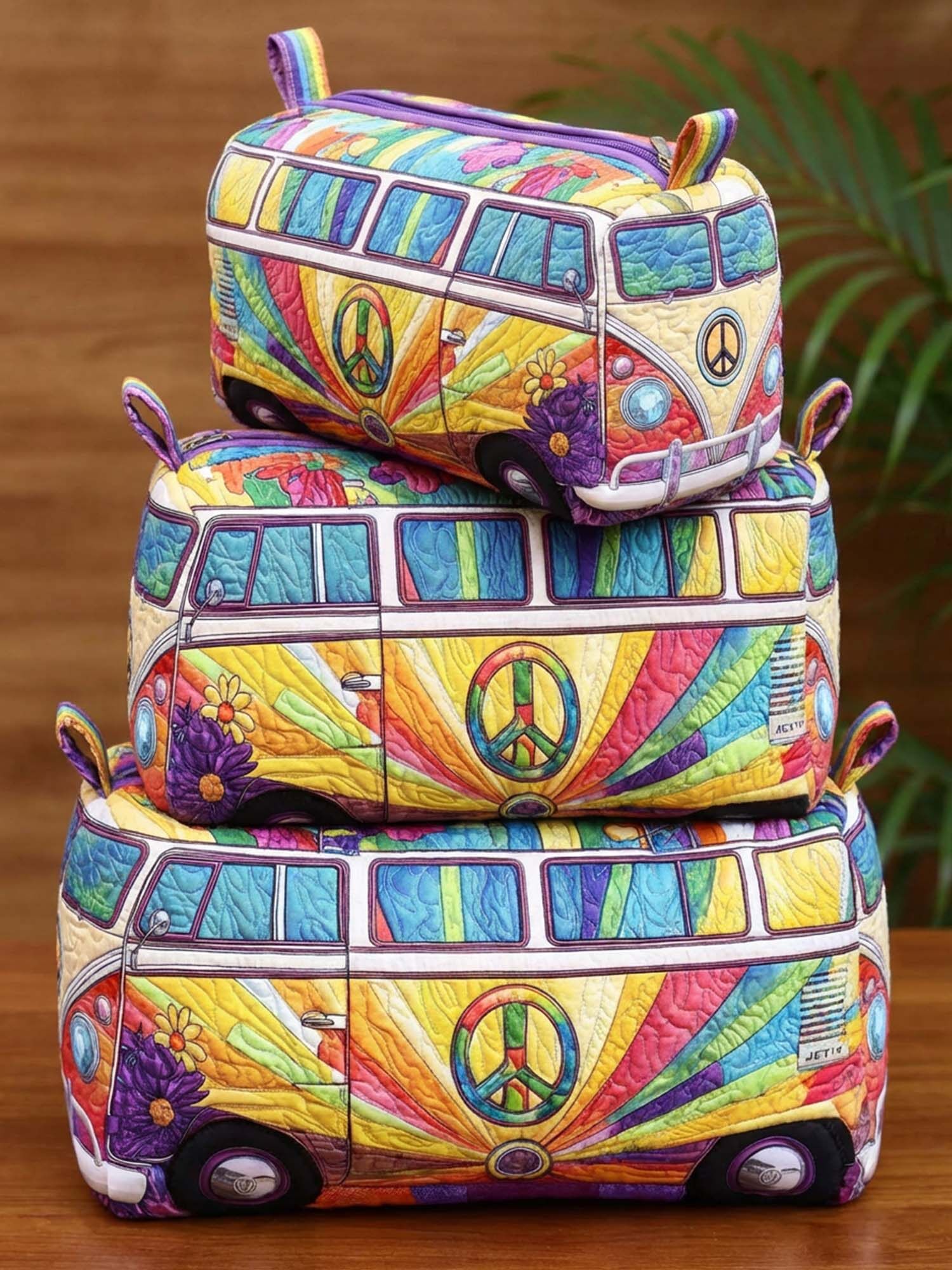 Hippie Van Quilted Cosmetic Bag