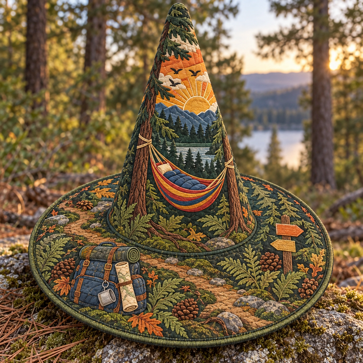 Lakeside Hammock Camping Quilted Witch Hat