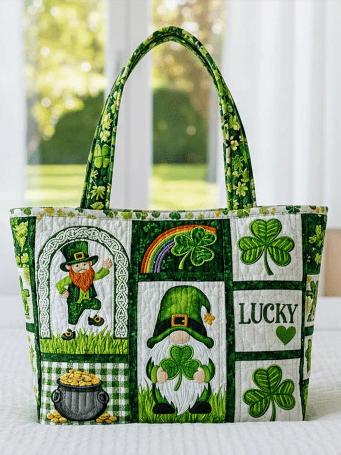Lucky Saint Patrick's Day Truck Quilted Bag