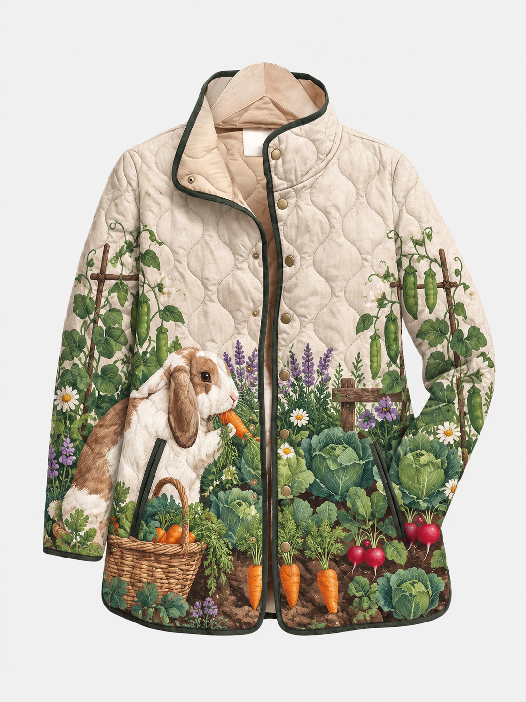 Bunny Vegetable Garden Quilted Jacket