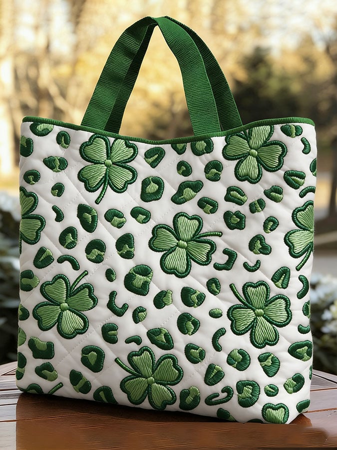 Irish Shamrock Saint Patrick's Day Quilted Bag
